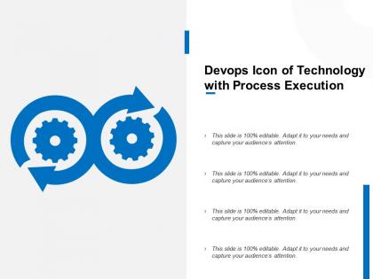 Devops icon of technology with process execution