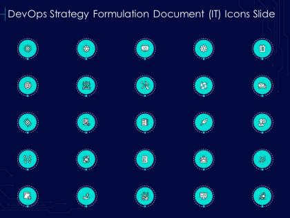Devops strategy formulation document it icons slide ppt layout