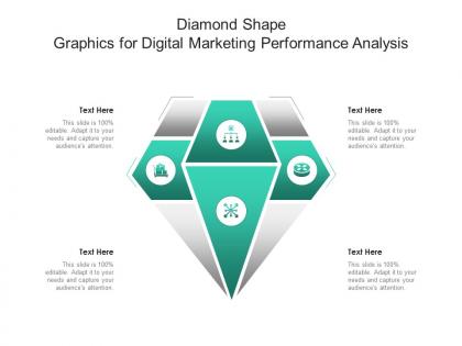 Diamond shape graphics for digital marketing performance analysis infographic template