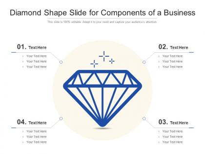 Diamond shape slide for components of a business infographic template