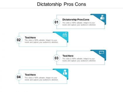 Dictatorship pros cons ppt powerpoint presentation gallery graphics tutorials cpb