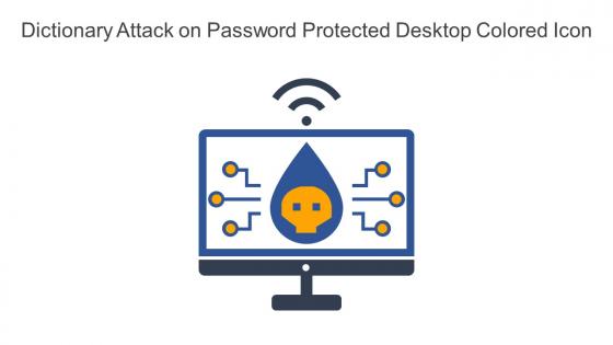 Dictionary Attack On Password Protected Desktop Colored Icon In Powerpoint Pptx Png And Editable Eps Format
