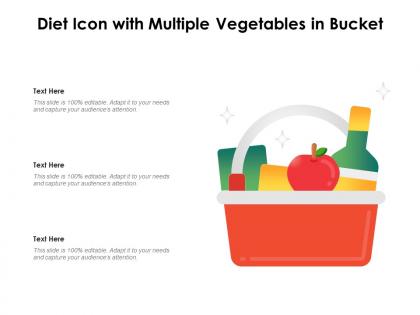 Diet icon with multiple vegetables in bucket