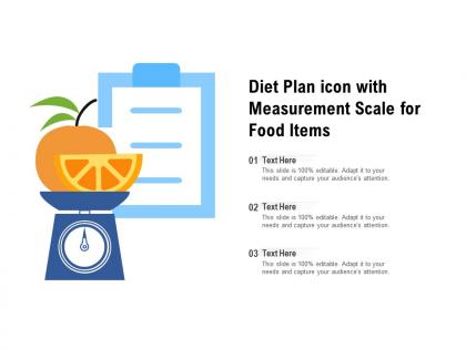 Diet plan icon with measurement scale for food items