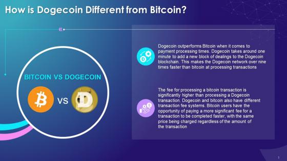 Difference Between Dogecoin And Bitcoin Training Ppt