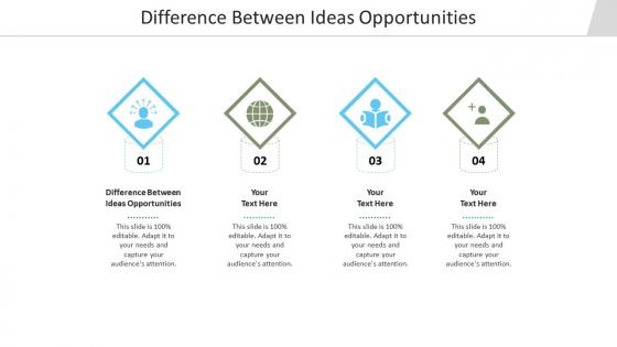 Difference between ideas opportunities ppt powerpoint presentation ideas show cpb