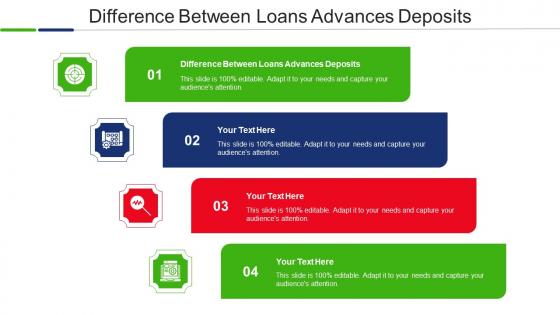 Difference Between Loans Advances Deposits Ppt Powerpoint Presentation Show Vector Cpb