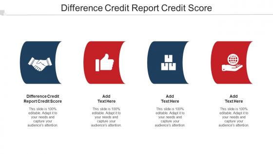 Difference Credit Report Credit Score Ppt Powerpoint Presentation Show Cpb
