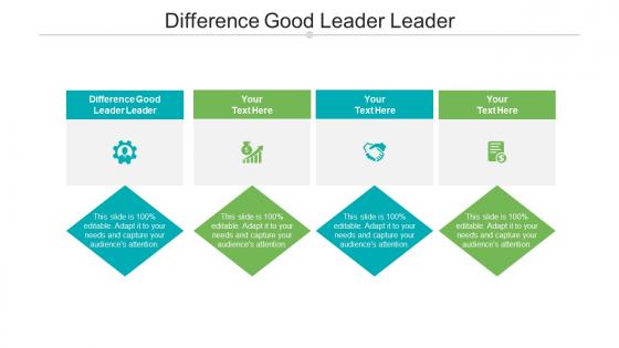 Difference good leader leader ppt powerpoint presentation infographics graphic tips cpb