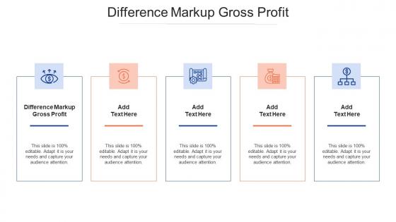 Difference Markup Gross Profit Ppt Powerpoint Presentation Show Infographics Cpb