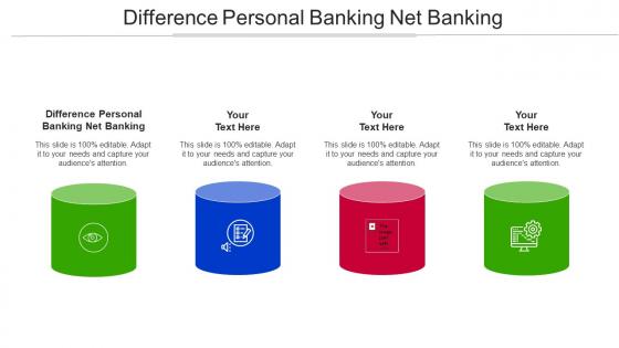 Difference Personal Banking Net Banking Ppt Powerpoint Presentation Inspiration Graphics Design Cpb