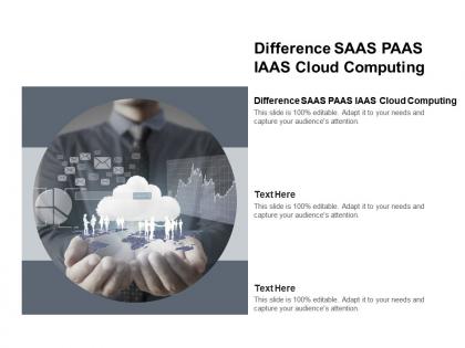Difference saas paas iaas cloud computing ppt powerpoint presentation pictures background designs cpb