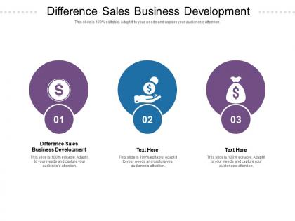 Difference sales business development ppt powerpoint presentation inspiration slide download cpb