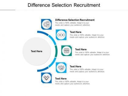 Difference selection recruitment ppt powerpoint presentation file inspiration cpb