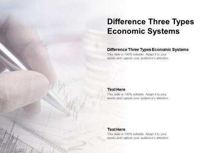 Difference three types economic systems ppt powerpoint presentation infographic template objects cpb