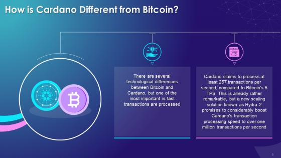 Differences Between Cardano And Bitcoin Training Ppt