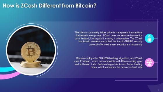 Differences Between Zcash And Bitcoin Training Ppt