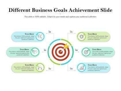 Different business goals achievement slide