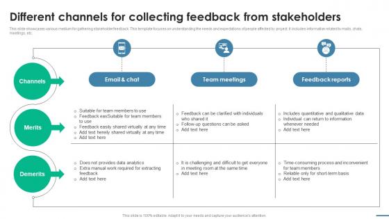 Different Channels For Collecting Feedback Essential Guide To Stakeholder Management PM SS