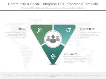 Different community and social enterprise ppt infographic template