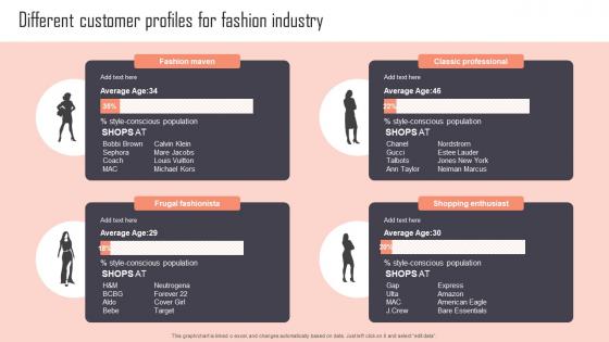 Different Customer Profiles For Fashion Industry Implementing New Marketing Campaign Plan Strategy SS