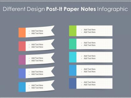 Different design post it paper notes infographic