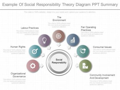 Different example of social responsibility theory diagram ppt summary