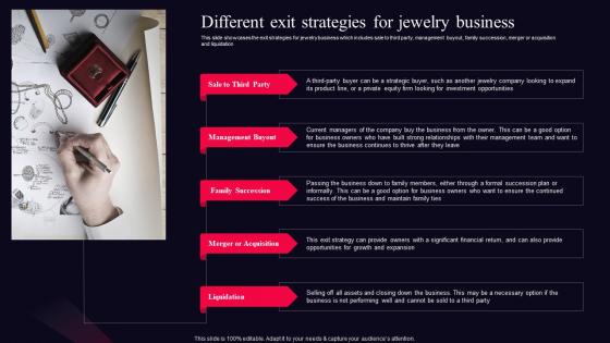 Different Exit Strategies For Jewelry Business Fine Jewelry Business Plan BP SS