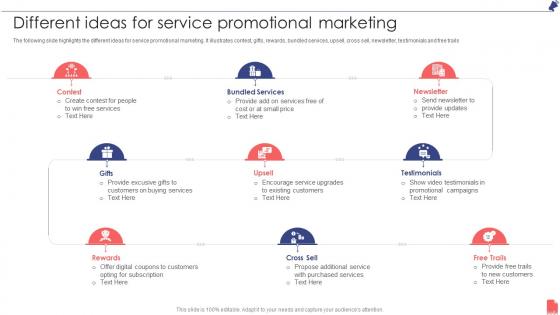 Different Ideas For Service Promotional Marketing