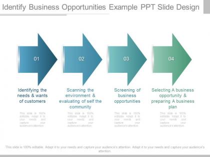 Different identify business opportunities example ppt slide design