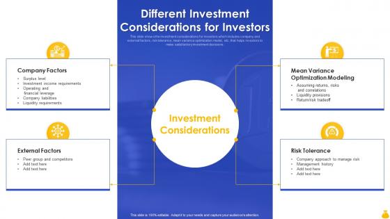 Different Investment Considerations For Investors
