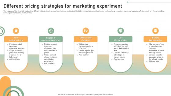 Different Pricing Strategies For Marketing Experiment