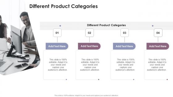 Different Product Categories In Powerpoint And Google Slides Cpb