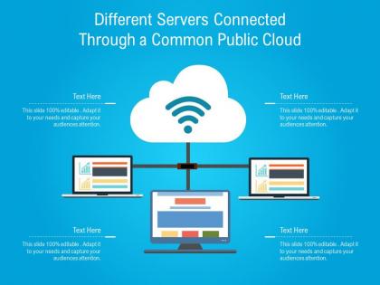 Different servers connected through a common public cloud
