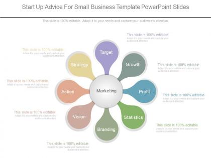 Different start up advice for small business template powerpoint slides