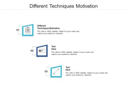 Different techniques motivation ppt powerpoint presentation summary graphic images cpb