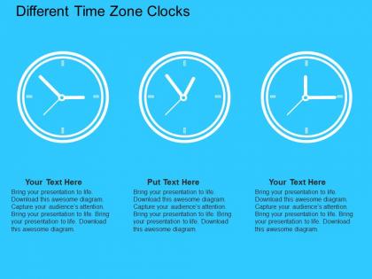 Different time zone clocks flat powerpoint design