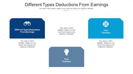 Different types deductions from earnings ppt powerpoint presentation layouts cpb
