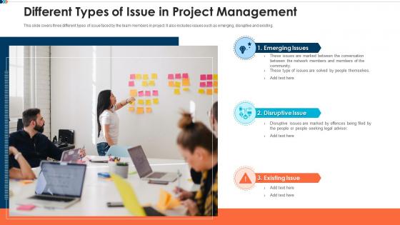 Different types of issue in project management