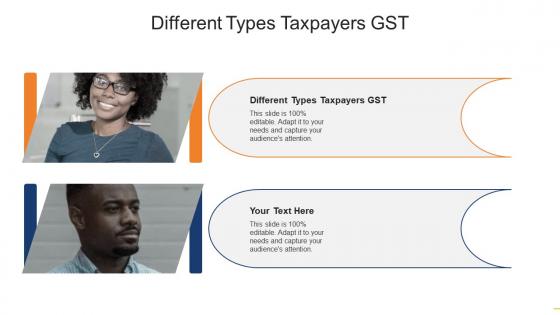 Different types taxpayers gst ppt powerpoint presentation outline example topics cpb