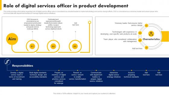 Digital Advancement Playbook Role Of Digital Services Officer In Product Development
