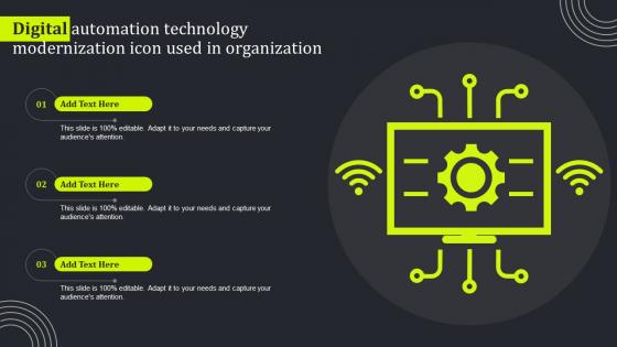 Digital Automation Technology Modernization Icon Used In Organization