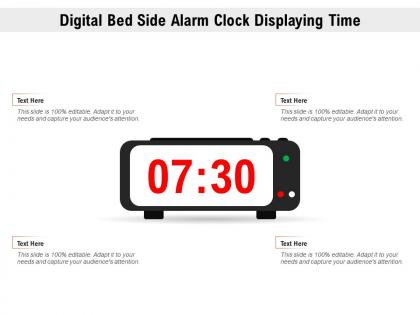 Digital bed side alarm clock displaying time