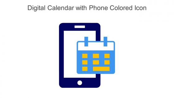Digital Calendar With Phone Colored Icon In Powerpoint Pptx Png And Editable Eps Format