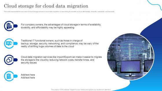 Digital Cloud It Cloud Storage For Cloud Data Migration Ppt Show Aids