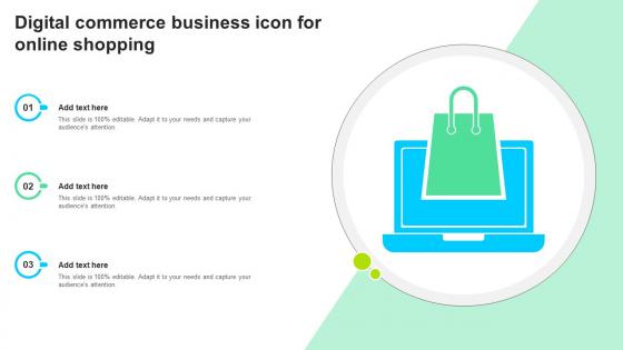 Digital Commerce Business Icon For Online Shopping