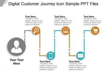 Digital customer journey icon sample ppt files