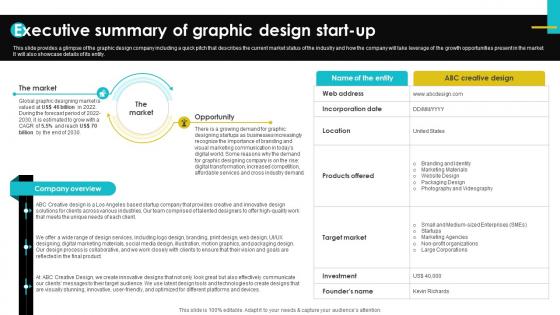 Digital Design Studio Business Plan Executive Summary Of Graphic Design Start Up BP SS V
