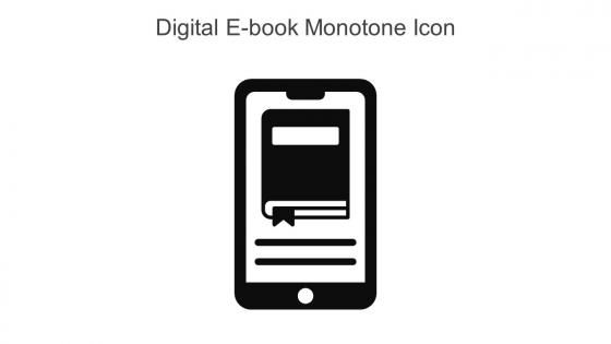 Digital E Book Monotone Icon In Powerpoint Pptx Png And Editable Eps Format