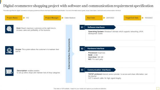 Digital Ecommerce Shopping Project With Software And Communication Requirement Specification